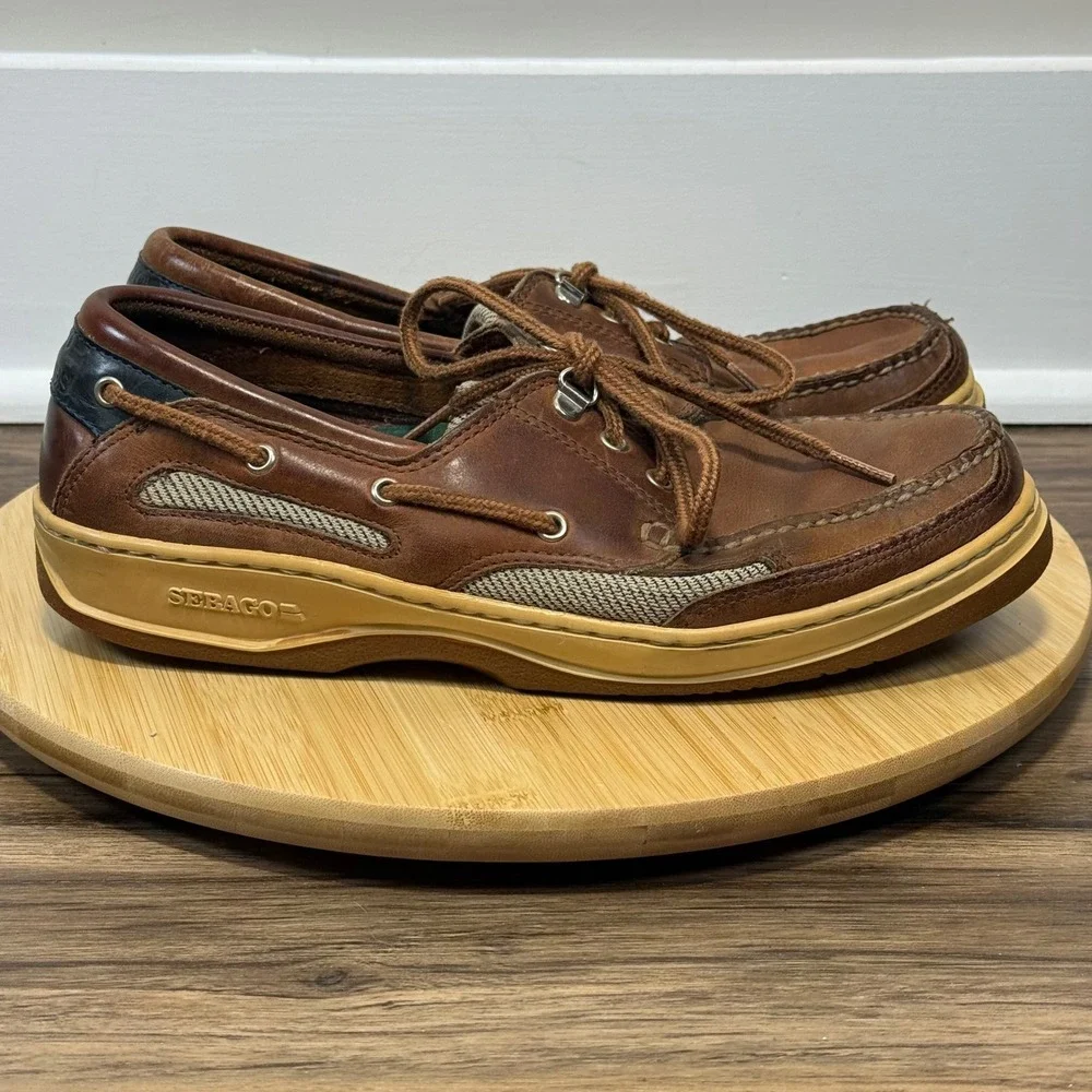 Sebago Docksides Boat Shoes Mens 9M Brown Leather Performance Marine Coastal